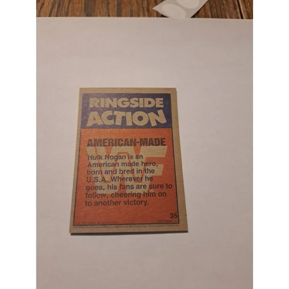 1987 Topps WWF Hulk Hogan #35 American Made Wrestling Trading Card Vintage